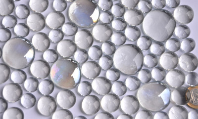 Glasnuggets Weißmix, 3 versch. Größen 12-35mm, 310g., ca.70St.