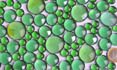 Glasnuggets Grünmix, 3 versch. Größen 10-36mm, 280g., ca.85St.