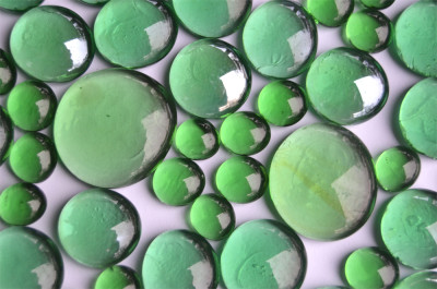 Glasnuggets Grünmix, 3 versch. Größen 10-36mm, 280g., ca.85St.