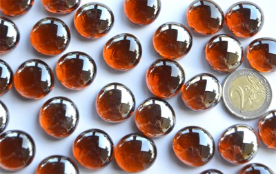 Glasnuggets transparent 17-20mm rost 500g, ca. 100 St.