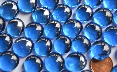 Glasnuggets 13-15mm kobaltblau transparent 200g ca. 70St.