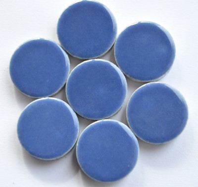 Keramik Mosaiksteine rund glanzend 17-18 mm blau 50 St.- 100g