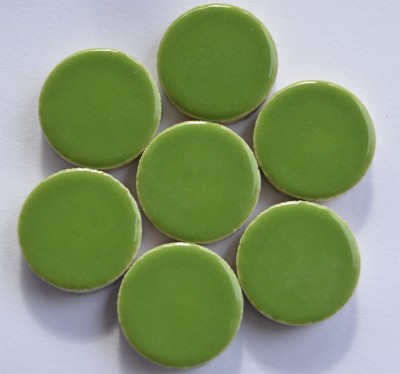 Keramik Mosaiksteine rund glanzend 17-18 mm grün 50 St.- 100g