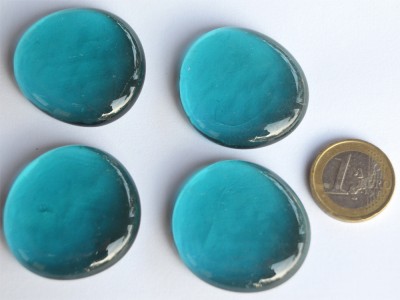 Glasnuggets XL 32-37mm türkis transparent 12 St., ca. 200g