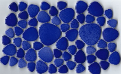 Pebble Mosaiksteine Mix-blau 4 Größen glänzend 300g - ca. 60 St.