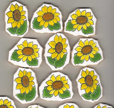 Bruchmosaik Sonnenblume 1 Stück- ca. 30 g.