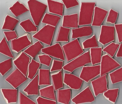 Mosaikbruch rot, 400 g.- ca. 40-50 St.
