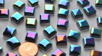 Mini Mosaik schimmernd in Spektralfarben 1x1 cm 50 St.- ca. 40g.