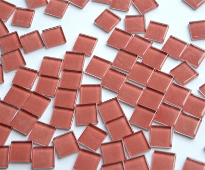 Glas Mosaiksteine (Soft-Glas) rosa2x2 cm 200g, ca. 50 St.