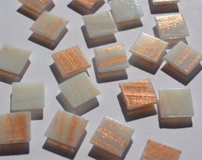 Glasmosaiksteine mit Flimmer weiß, 1,5x1,5cm 100 St.- ca. 145g