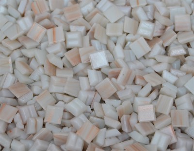 Mini Mosaik mit Flimmer weiß 1x1 cm 300 St.- ca.204g