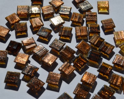 Mini Mosaik mit Flimmer mocca gold 1x1 cm 300 St.- ca.204g
