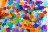 Acrylmosaik Buntmix transparent 40g. ca. 180 St.