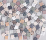 Marmorsteine bunt 1x1x Stärke ca. 2-4mm, 100g. - ca. 100 St. Marmorsteine bunt 1x1x Stärke ca. 2-4mm, 100g. - ca. 100 St.