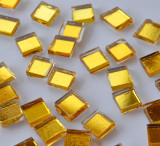 Spiegel Mosaiksteine gelbgold 1x1cm 125g. ca. 170 Stück
