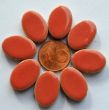 Keramik Mosaiksteine oval 22-23 mm rot 10 St.- ca. 15g