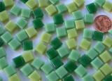 Mini Mosaik Grünmix 8x8mm Glas Mosaiksteine 50g. ca. 90 Stück Mini Mosaik Grünmix 8x8mm Glas Mosaiksteine 50g. ca. 90 Stück
