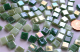 Mini Mosaiksteine 8x8mm schimmernd Grünmix 100 St. ca. 50g