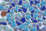 Bruchmosaik 5-20mm Keramik Flip Mini blaumix 4mm stark 100g ca.90St.