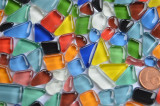Glas Mosaiksteine unregelm. (Soft-Glas) bunt 200g ca.130-150St.