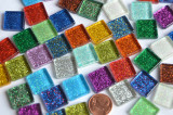 Glas-Mosaiksteine Buntmix mit Glitzer 15x15mm 40 St.- ca. 90g Glas-Mosaiksteine Buntmix mit Glitzer 15x15mm 40 St.- ca. 90g
