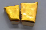 Bruchmosaik mit Goldbeschichtung 2 St. ca. 12g. Bruchmosaik mit Goldbeschichtung 2 St. ca. 12g.