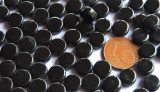 Mini Mosaiksteine glänzend rund 8mm schwarz 40g, ca. 90-100 St. Mini Mosaiksteine glänzend rund 8mm schwarz 40g, ca. 90-100 St.