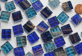 Glas Mosaiksteine Flimmer Blaumix, 1,5x1,5cm 100 St.- ca. 145g Glas Mosaiksteine Flimmer Blaumix, 1,5x1,5cm 100 St.- ca. 145g