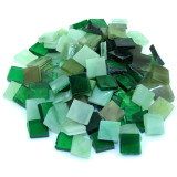Tiffany Glas Grünmix 1,5x1,5cm 200g. ca. 300 St. Tiffany Glas Grünmix 1,5x1,5cm 200g. ca. 300 St.