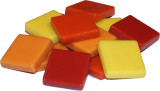 Fantasy Mosaiksteine 2x2cm gelb-rot mix 200g. ca. 45 St. Fantasy Mosaiksteine 2x2cm gelb-rot mix 200g. ca. 45 St.