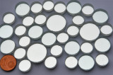Spiegelmosaik rund silber 3 versch. Größen 12-20mm 33 St. ca.56g Spiegelmosaik rund silber 3 versch. Größen 12-20mm 33 St. ca.56g