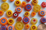 Millefiori rund Sonnenmix 7-15mm 30g, ca. 25-30 St.