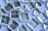 Soft Glas Mosaiksteine glänzend metallic silber 100g ca 70 St.