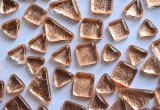 Soft Glas Mosaiksteine glänzend metallic rosegold 100g ca 70 St.
