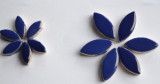 Mosaiksteine Blattform aus Keramik 2 Größen blau 36 St.- ca32g Mosaiksteine Blattform aus Keramik 2 Größen blau 36 St.- ca32g