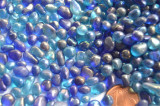 Deko Glaskiesel 3-10mm schimmernd Blaumix 100g ca. 600 St.