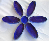 1 Blütenset dunkelblau irisierend 7 St. Glassteine ca.90g 1 Blütenset dunkelblau irisierend 7 St. Glassteine ca.90g