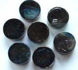 Deko Mosaiksteine irisierend rund 2cm schwarz/antrazit 7St.ca37g