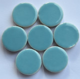 Keramik Mosaiksteine rund glanzend 17-18 mm hellblau 10 St.- 20g Keramik Mosaiksteine rund glanzend 17-18 mm hellblau 10 St.- 20g