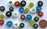 Millefiori rund Mix Kleeblatt 7-12mm 20g, ca. 20-25 Stück