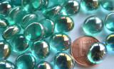 Mini Glasnuggets 10-12mm türkis irisierend 70g, ca. 50 St.