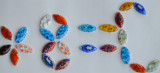 Millefiori Glas Mosaiksteine oval lang bunt 15x7mm 10 St. ca. 4g Millefiori Glas Mosaiksteine oval lang bunt 15x7mm 10 St. ca. 4g