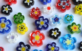 Millefiori Glas Mosaiksteine Blüten bunt 10-15mm 5 St. ca. 5g Millefiori Glas Mosaiksteine Blüten bunt 10-15mm 5 St. ca. 5g