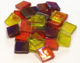Eis Glas Mosaik 15x15mm transpa. gelb-rot- mix 200g, ca. 100 St. Eis Glas Mosaik 15x15mm transpa. gelb-rot- mix 200g, ca. 100 St.