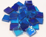 Eis Glas Mosaiksteine 15x15mm transpa. blau mix 200g, ca.100 St. Eis Glas Mosaiksteine 15x15mm transpa. blau mix 200g, ca.100 St.