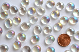 Mini Glasnuggets 10-12mm weiß irisierend transp. 70g ca. 50 St.