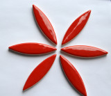 Mosaiksteine Blattform 6cm lang Keramik rot 6 St.- ca.45g Mosaiksteine Blattform 6cm lang Keramik rot 6 St.- ca.45g