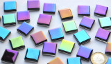 Mosaiksteine schimmernd in Spektralfarben 20x20mm 100g, ca.25 St