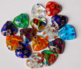Schmuck Mosaik Herz bunt ohne Loch 1cm, 5 St.- ca. 2 g.