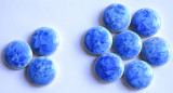 Keramik Mosaiksteine rund mit Effekt blau ca. 20mm, 10 St.- 30g Keramik Mosaiksteine rund mit Effekt blau ca. 20mm, 10 St.- 30g